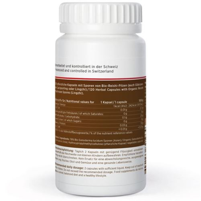 Kingnature REISHI VIDA Caps 300 mg Organic Spores Ganoderma Lucidum