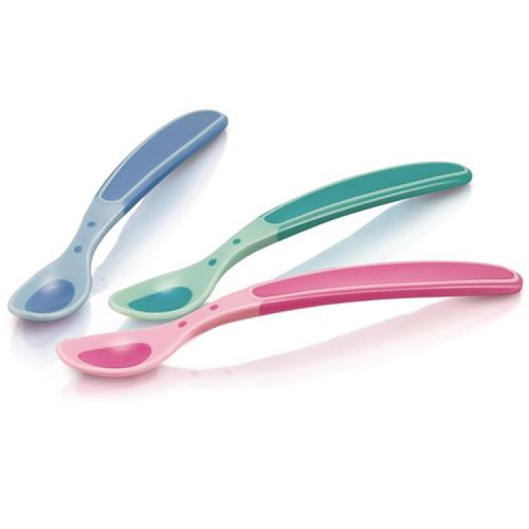 Nuby The Wooden Spoon Soft Flex רגיש לחום 3 יח'