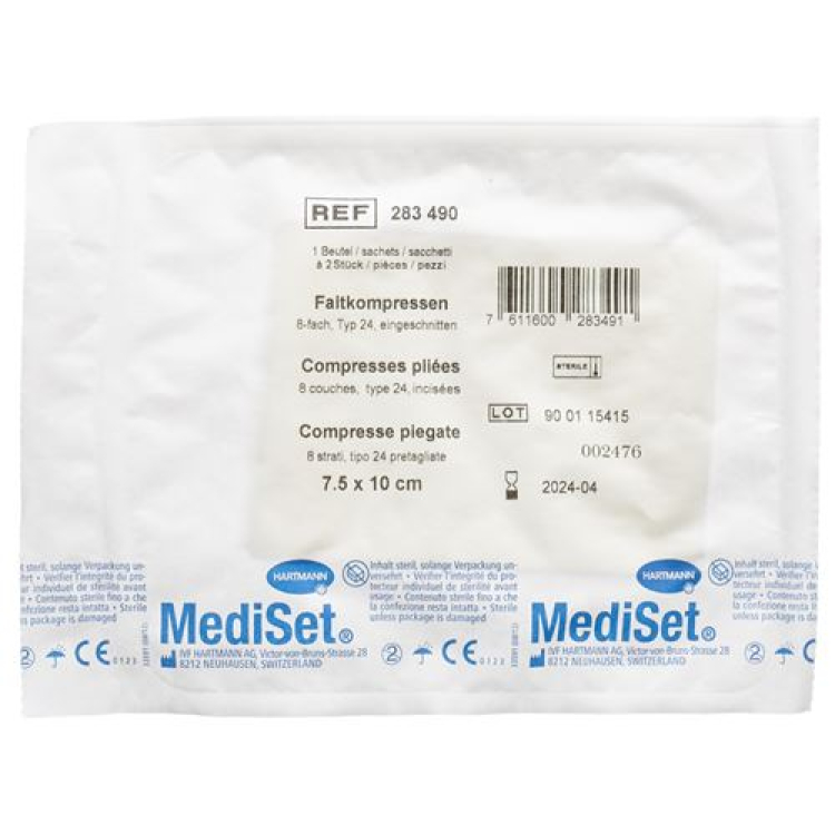 Mediset IVF longuettes tyyppi 24 7,5x10cm 8 kertaa steriilit 60x2 kpl