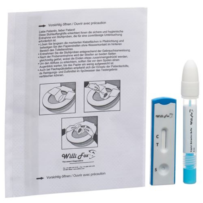 Teste de fezes Willi Fox Helicobacter Pylori 20 unid.