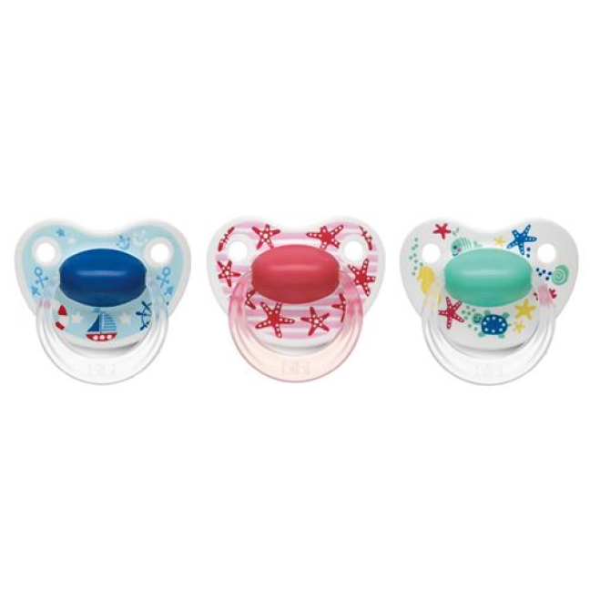 bibi soother Happiness Densil 0-6 ring play with us assorted SV-A 6 pcs