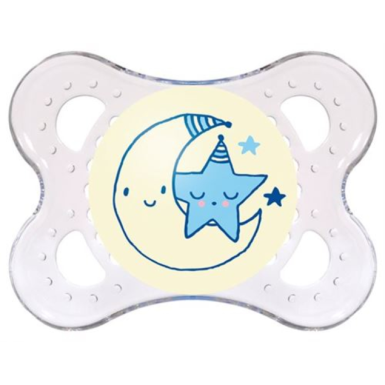 MAM Night soother silicone 0-6 bulan Boy 2 pcs