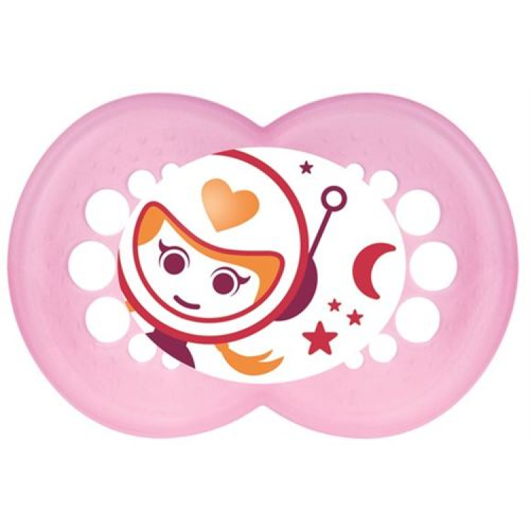 MAM Night soother silikon 16-36 bulan Gadis 2 pcs