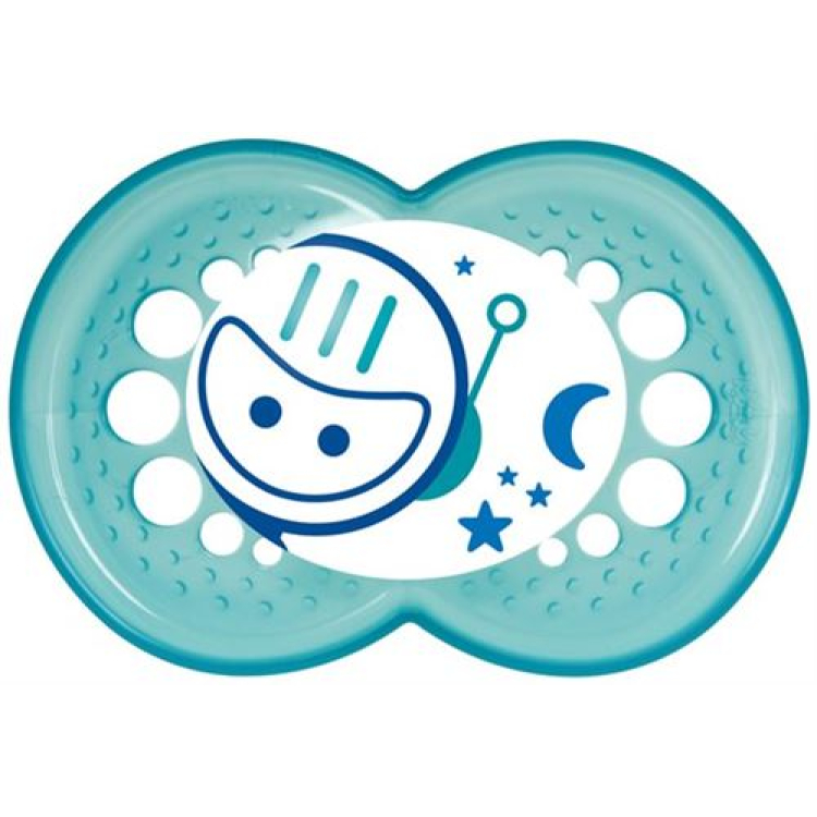 MAM Night soother silicone 16-36 bulan Boy 2 pcs