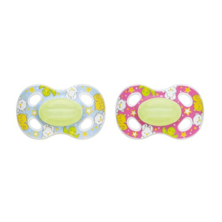 bibi soother Happiness Natural Silicone 0-6 Glow in the Dark SV-A
