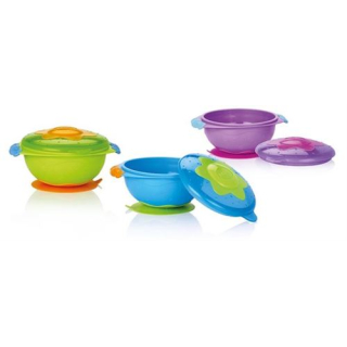 Nuby feeding bowl Microwave strong suction cup with lid