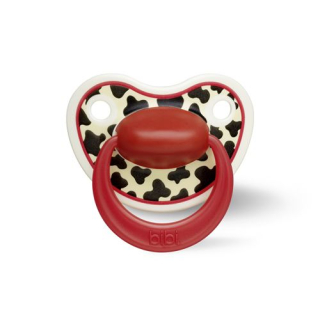 bibi Nuggi Happiness Dental Silicone 16+ with Ring Tiger Swiss red