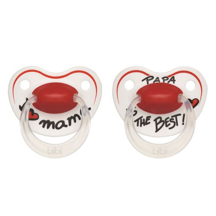 Bibi Nuggi Happiness dental silicone ring with 0-6 Mama / Papa SV-A