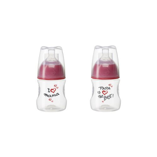 Bibi narrow neck bottle Happiness PP Natural silicone 120ml 0+ M mom / Papa assorted SV-A + B New
