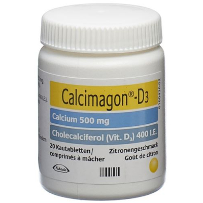 Calcimagon D3 chewable tablets lemon can 60 ភី