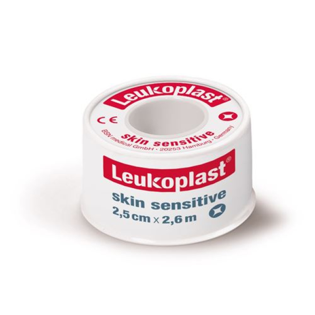 بكرة سيليكون حساسة للبشرة من Leukoplast مقاس 2.5 سم × 2.6 متر