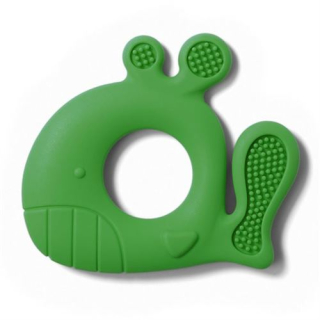 BabyOno Whale Pablo green teething ring made of silicone