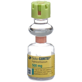 Solu-Cortef Dry Sub 500mg Act O-flaska 4ml
