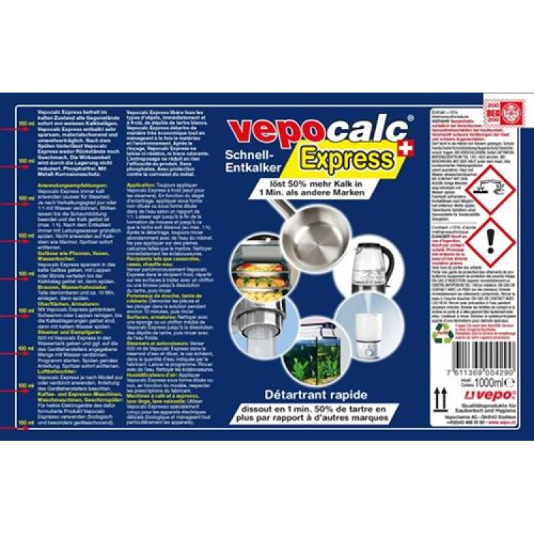 Vepocalc express Détartrant rapide Fl 1000 ml