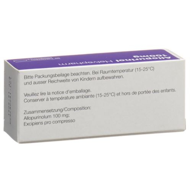 Alopurinol 100 mg tabletas Helvepharm 50 uds