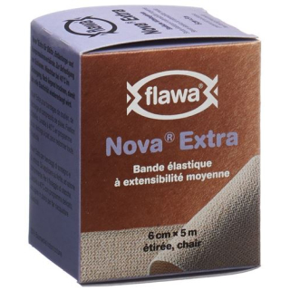 Центральна еластична пов'язка FLAWA NOVA EXTRA 6 см х 5 м кольору шкіри
