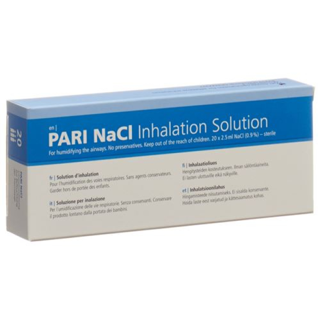 PARI inhalatie NaCl-oplossing 20 Amp 2,5 ml