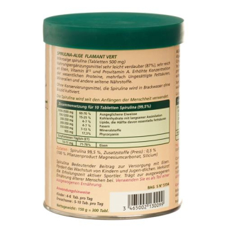 Spirulina Flamant Vert Bio Tabl 500 mg Ds 100 tk