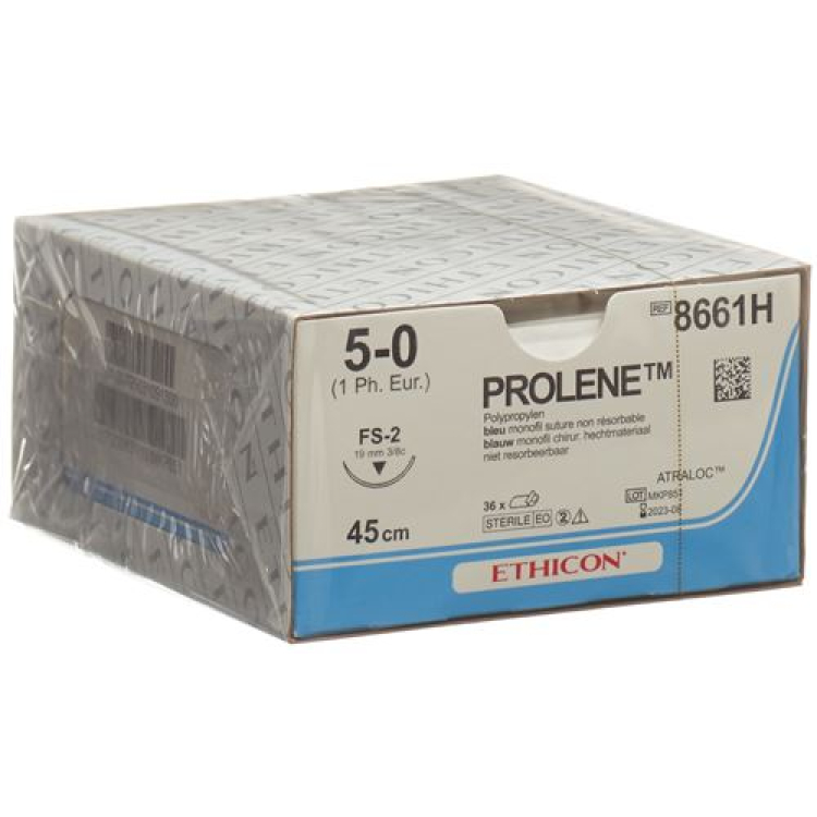 PROLENE 45cm नीला 5-0 FS-2 36 पीसी