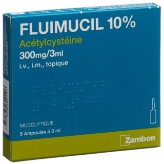 Fluimucil 10% Inj Lös 300 mg / 3 ml av 5 Amp 3 ml