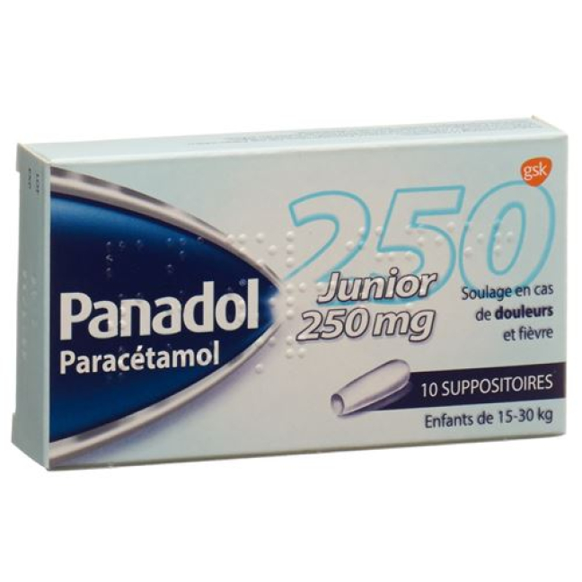 Panadol Junior Supp 250 mg 10 គ្រាប់