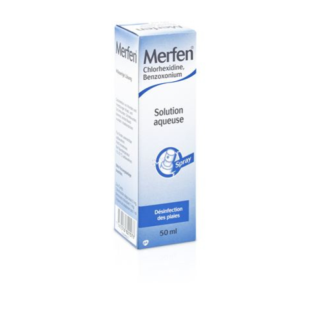 Bezbarwny wodny roztwór Merfen w sprayu 50 ml