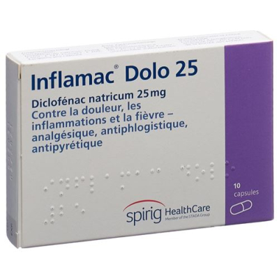 Inflamac Dolo Kaps 25 mg 10 stk