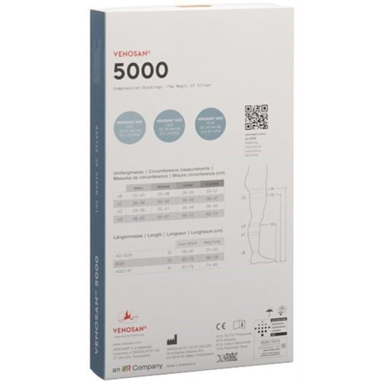 Venosan 5001 A-DH KKL1 XL długi otwarty maroko 1 para