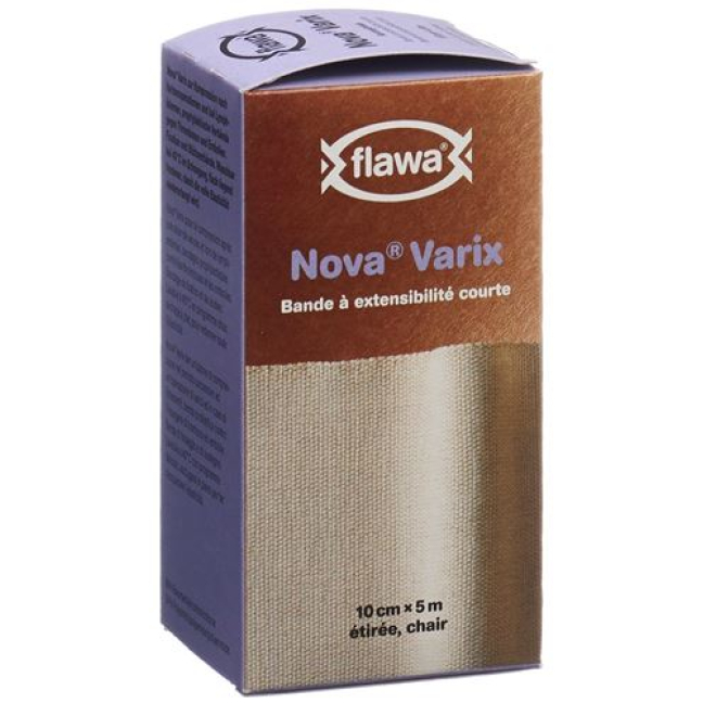 Kratkoraztegljivi povoj FLAWA NOVA VARIX 10cmx5m kožne barve
