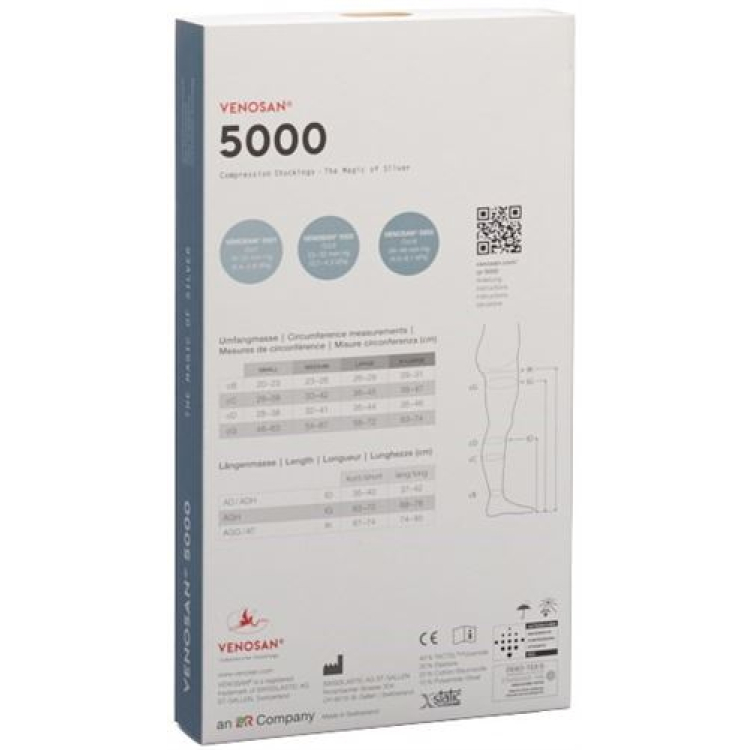 VENOSAN 5001 A-DH KKL1 XL укорочений чорний 1 пара