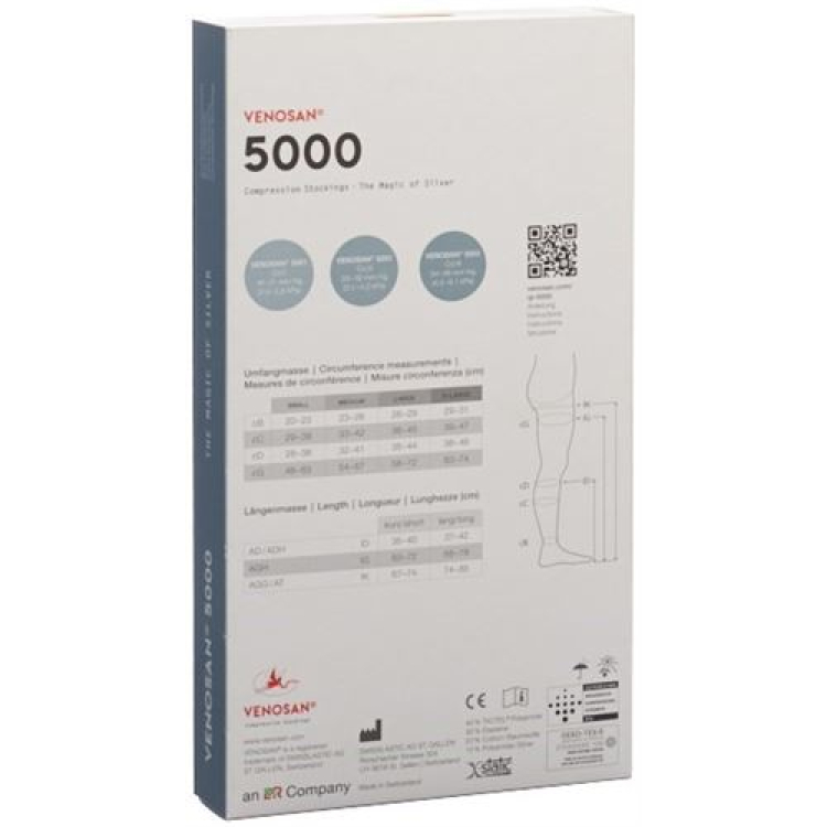 VENOSAN 5001 A-D KKL1 S برش کوتاه مشکی 1 جفت