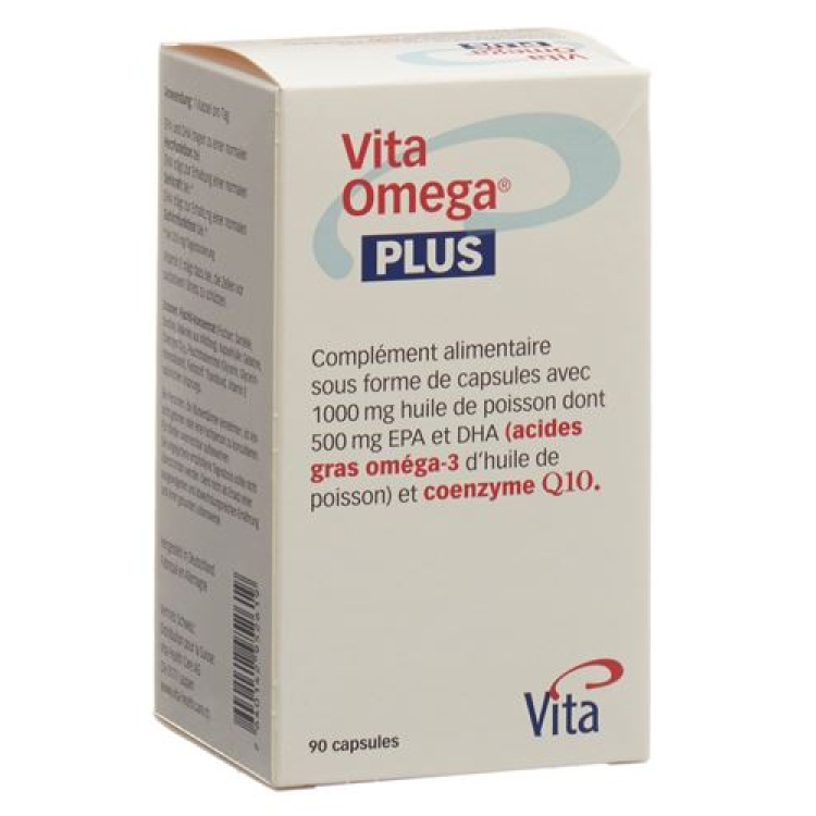 Vita Omega Plus Kaps 1g minyak ikan 30mg Q10 90 pcs