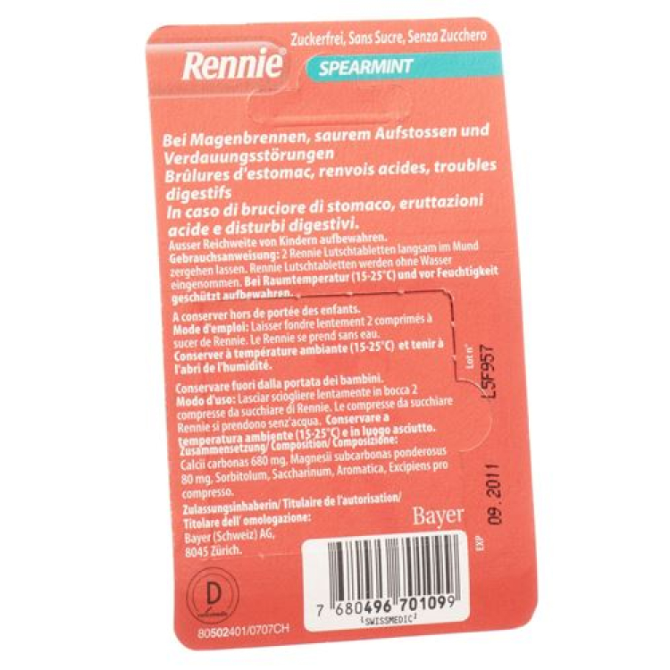 Rennie Spearmint sugetabletter 120 stk