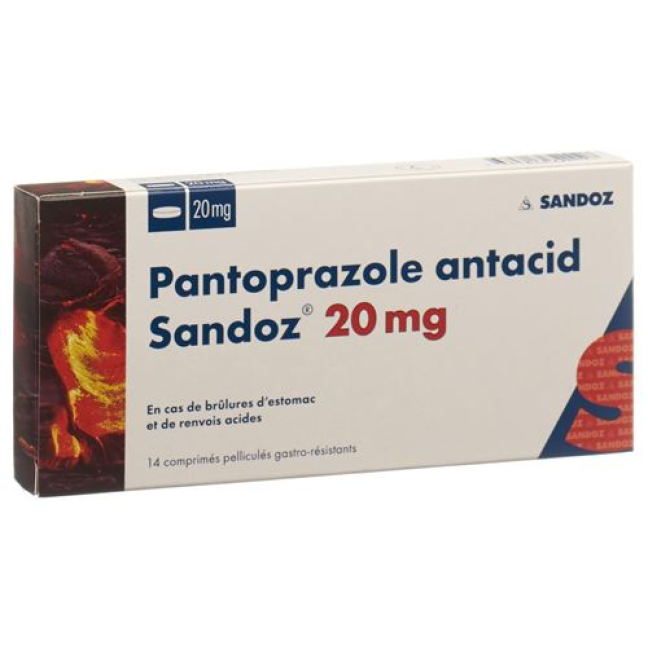 Pantoprazole antacid Sandoz Filmtabl 20 មីលីក្រាម 14 កុំព្យូទ័រ