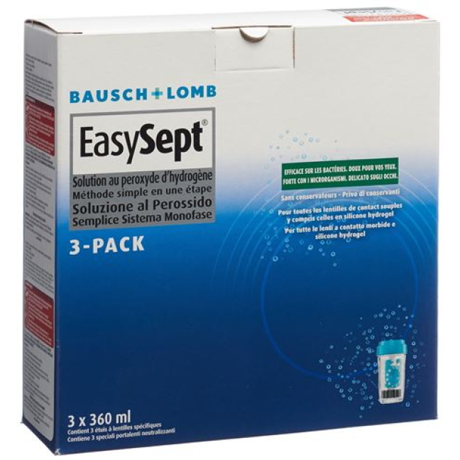 Bausch Lomb EasySept peroxider 3 Pakke 3 x 360 ml