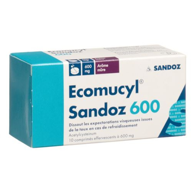 Ecomucyl Sandoz 600 mg 10 effervescent tablets