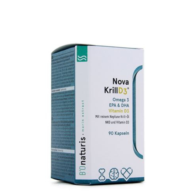 Nova Krill NKO Krilių aliejus D3 + Vitaminas D 90 vnt