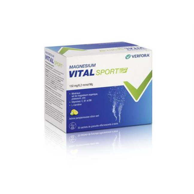 Magnesium Vital Sport 30 შუშხუნა გრანულების პაკეტი