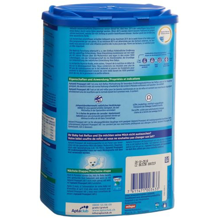 Milupa Aptamil AR1 Special Infant Formula EaZypack 800 g