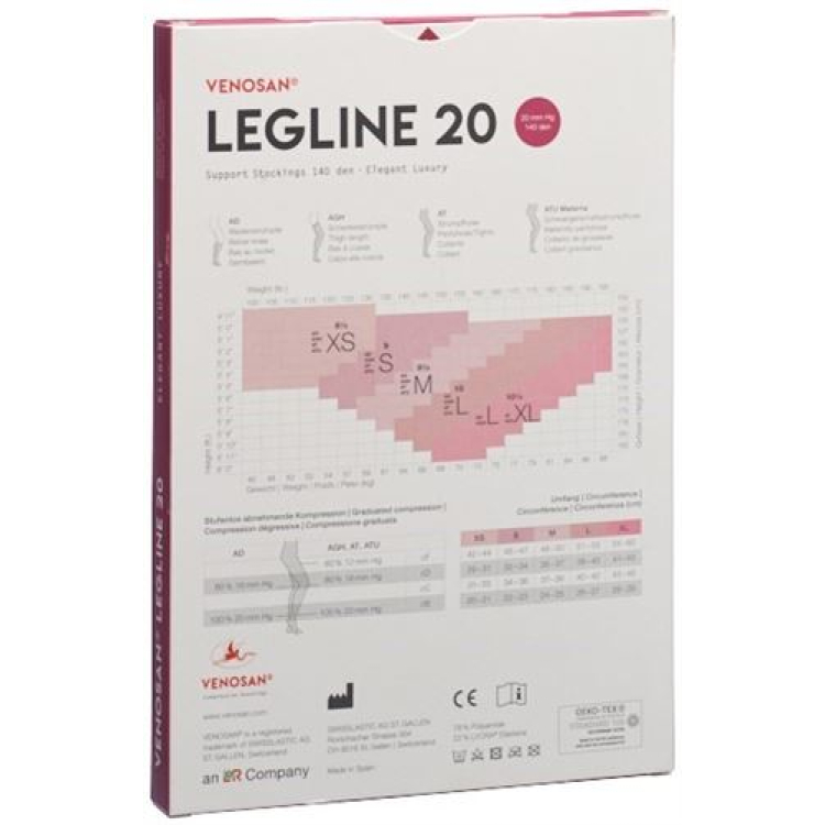 VENOSAN LEGLINE 20 A-T S siyah 1 çift