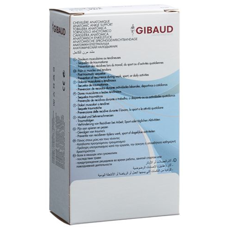 GIBAUD anatomiskt ankelbandage stl 2 21-25cm svart