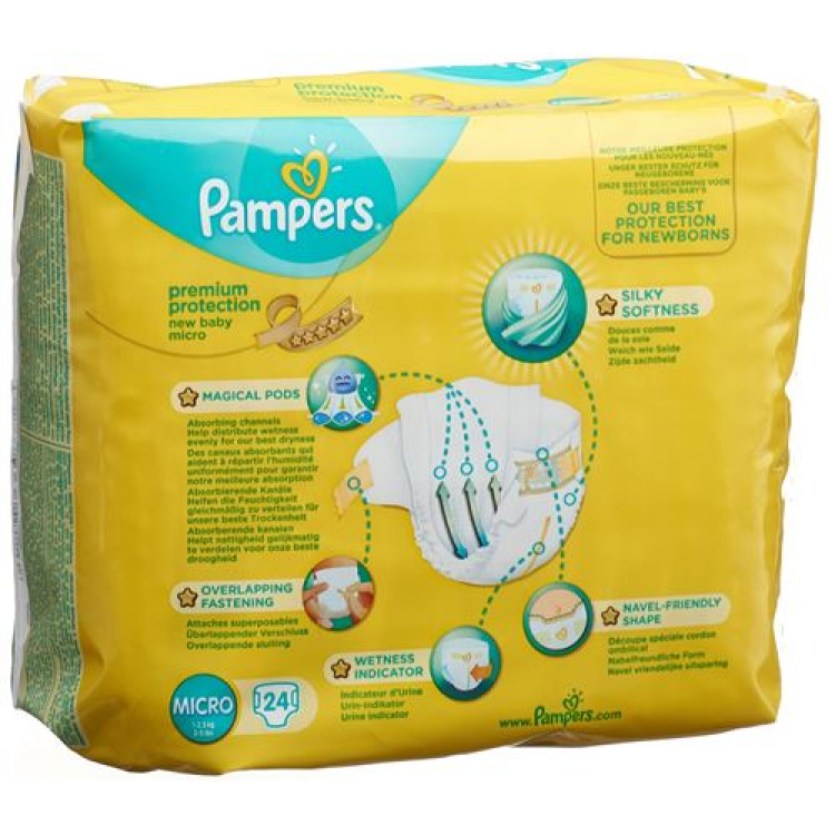 Micro Pampers բարուր UI 1-2,5կգ 24 հատ