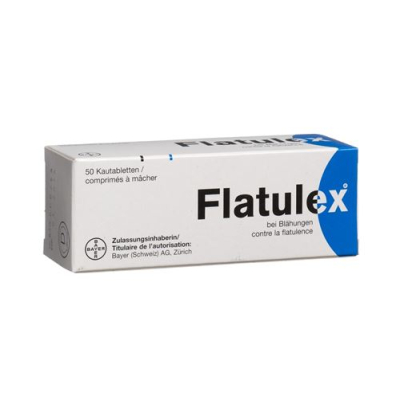 Flatulex 42 mg 50 គ្រាប់ដែលអាចទំពារបាន។