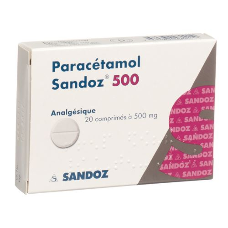 ប៉ារ៉ាសេតាមុល Sandoz Tabl 500 មីលីក្រាម 20 ភី