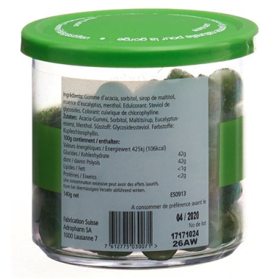 pastilhas calmantes Adropharm eucalipto sem açúcar 140 g