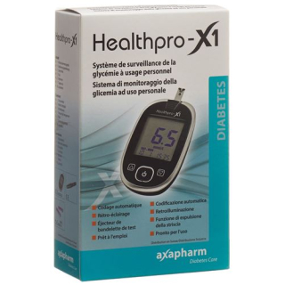 Healthpro-X1 Axapharm இரத்த குளுக்கோஸ் மீட்டர்