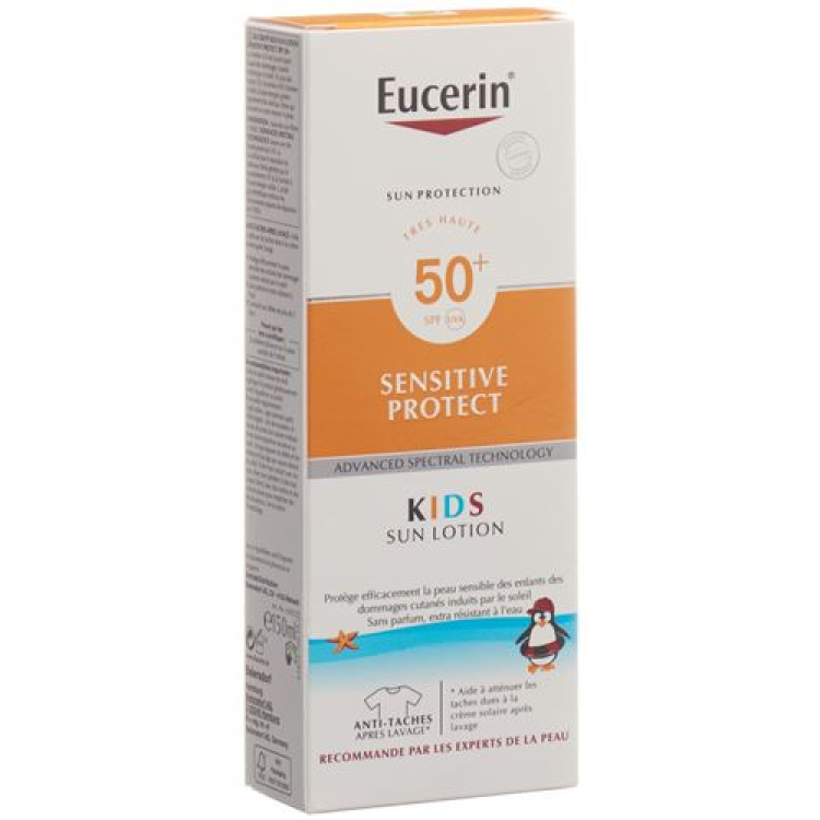 Eucerin Mléko na opalování SUN KIDS Sensitive Protect SPF50 + lahvička 400 ml