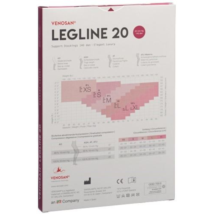 Venosan Legline 20 A-T XS жалаңаш 1 жұп