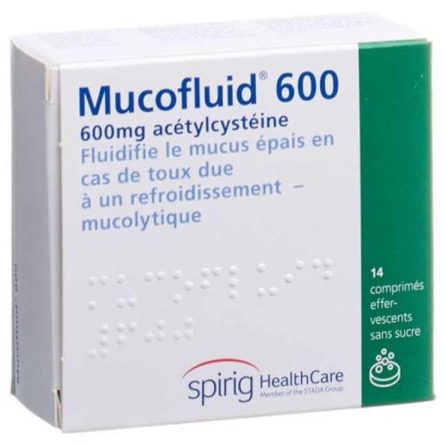 Mucofluid 600 mg 14 effervescent tablets