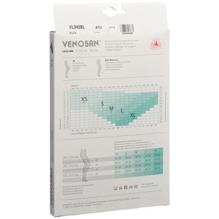 Venosan Legline 20 A-TU Materna XS negro 1 par